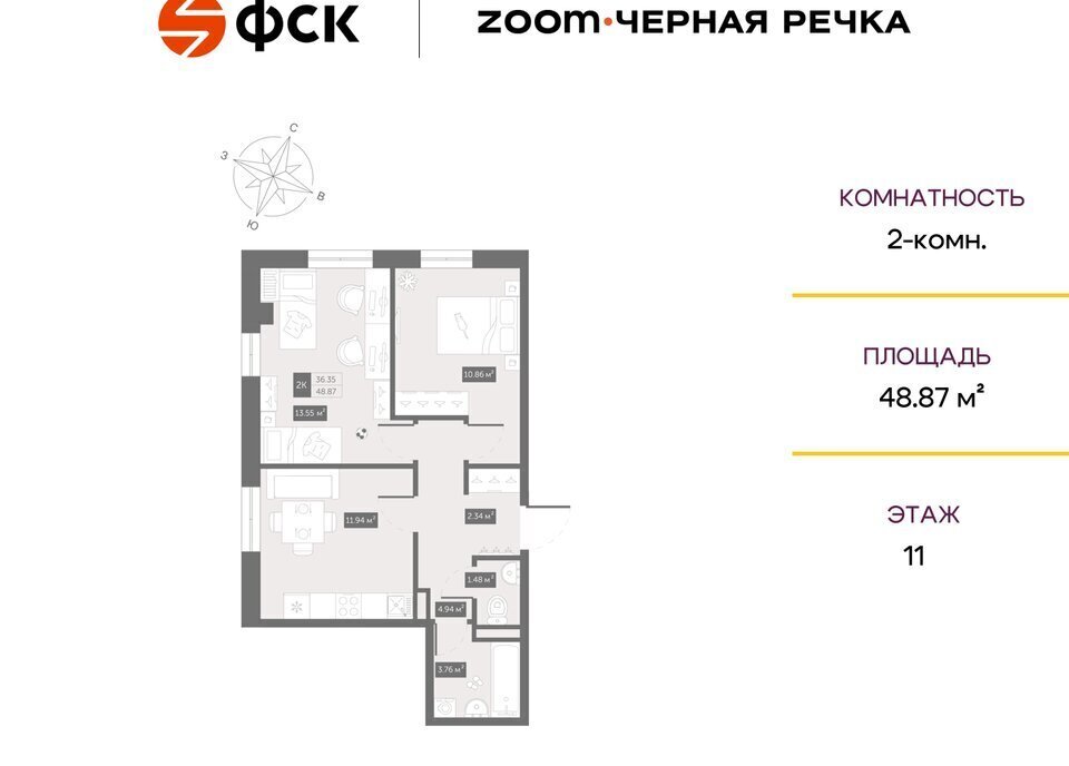 квартира г Санкт-Петербург Черная Речка пр-кт Коломяжский 4 фото 1