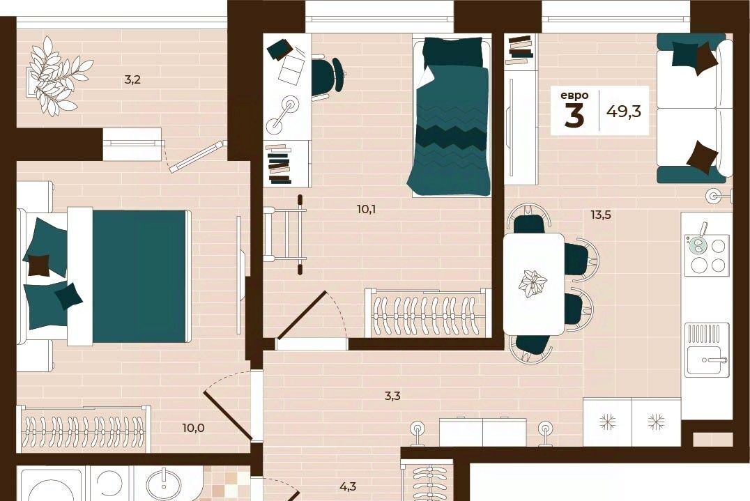 квартира г Тула р-н Центральный ул Академика Насоновой 3 фото 1
