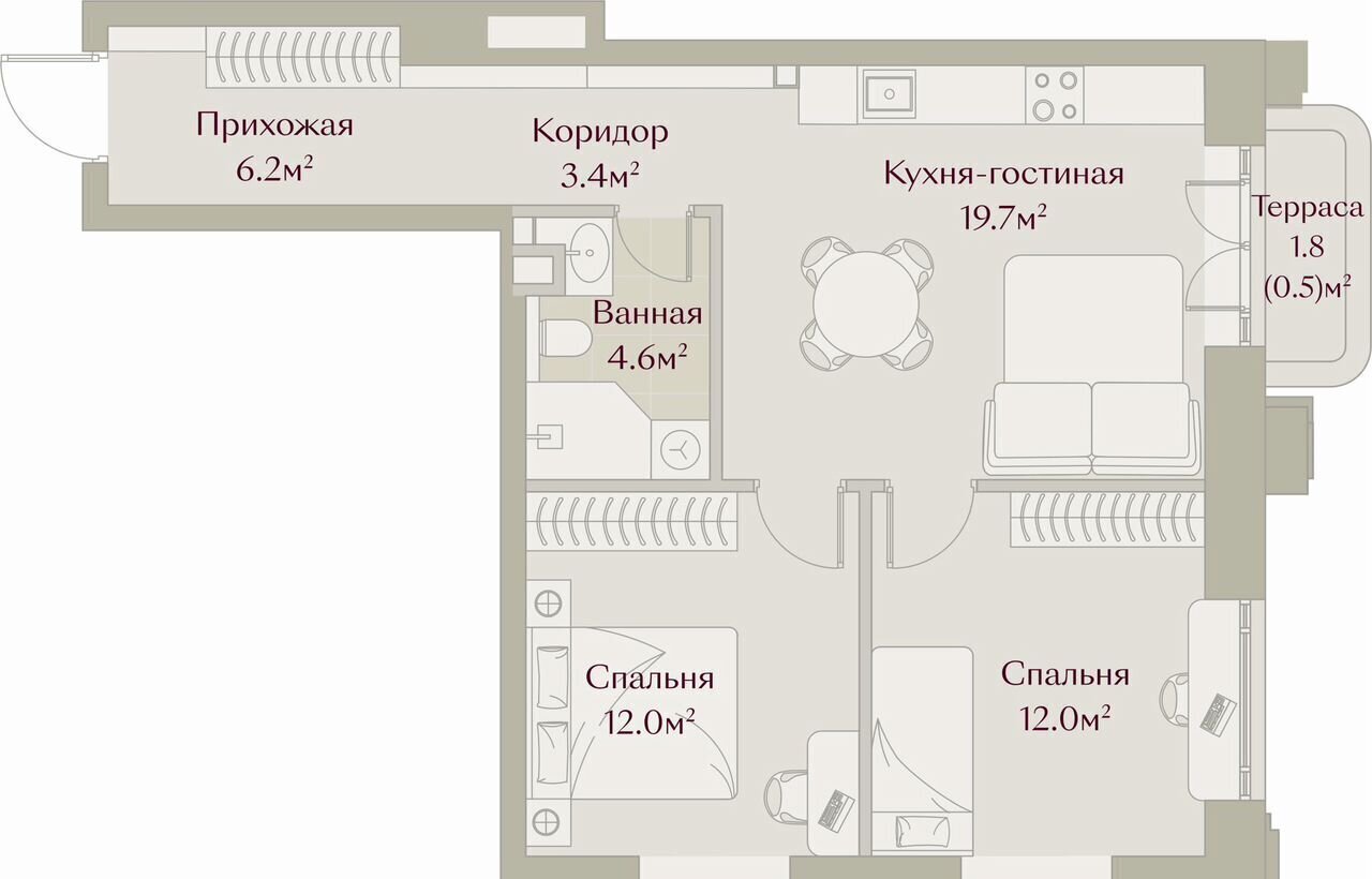 квартира г Казань метро Площадь Тукая пер Щербаковский Жилой дом фото 2