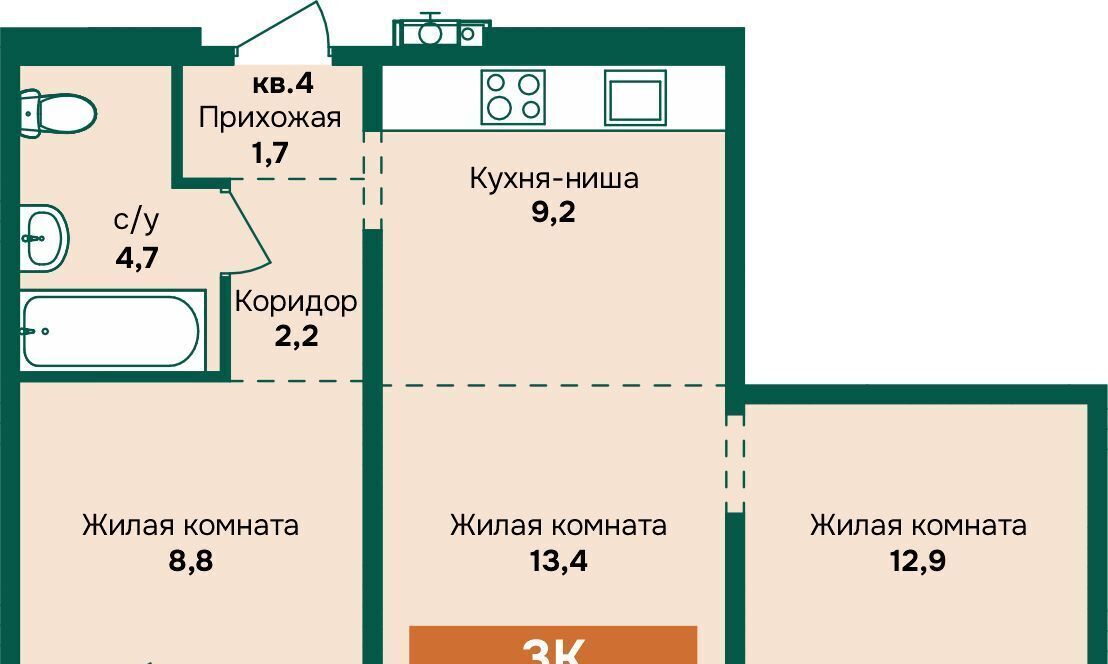 квартира г Барнаул р-н Индустриальный Камчатка жилой комплекс фото 1