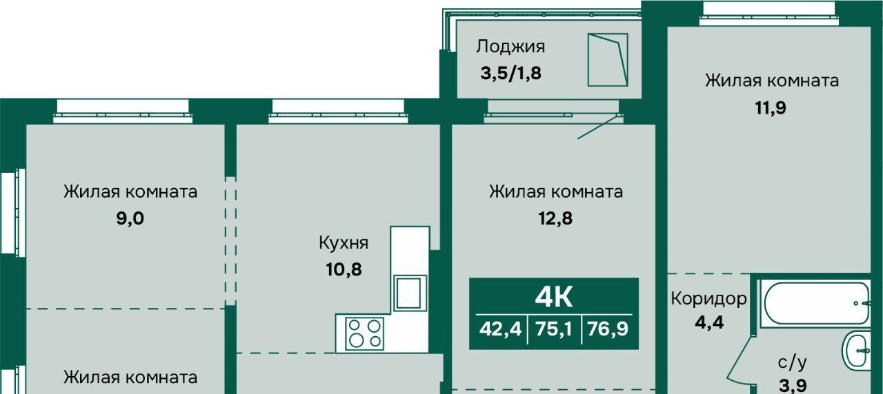 квартира г Барнаул р-н Индустриальный Камчатка жилой комплекс фото 1