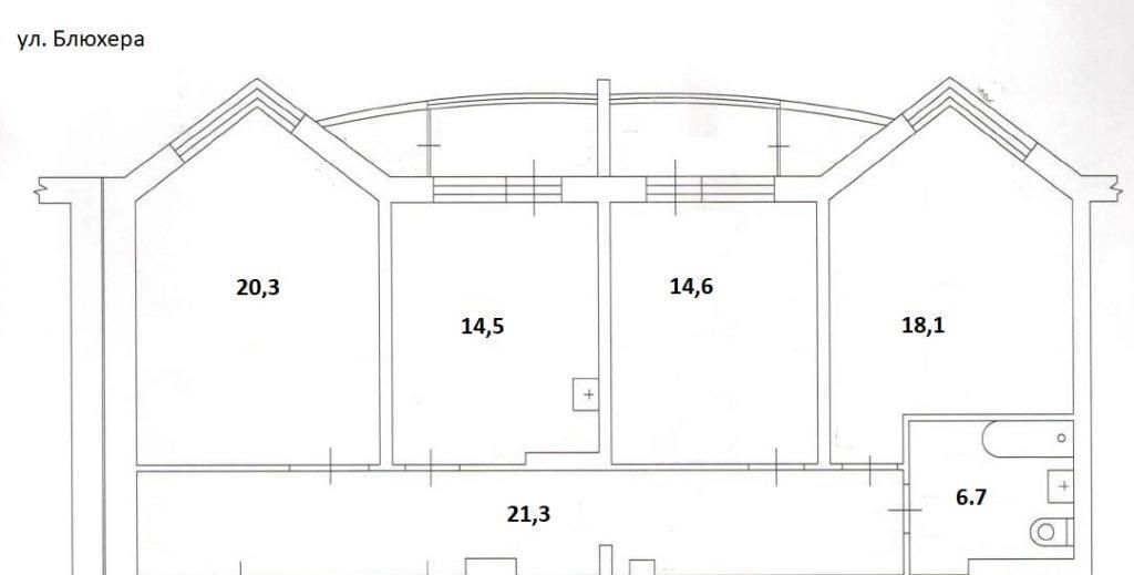 квартира г Екатеринбург Динамо ул. Блюхера, 41 фото 4