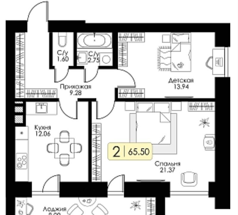 квартира г Смоленск п Одинцово р-н Ленинский д. 7, блок-секц. 1, 2, 3 фото 21