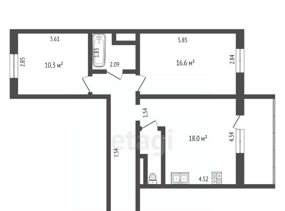 квартира г Ханты-Мансийск ул Снежная 5 фото 2