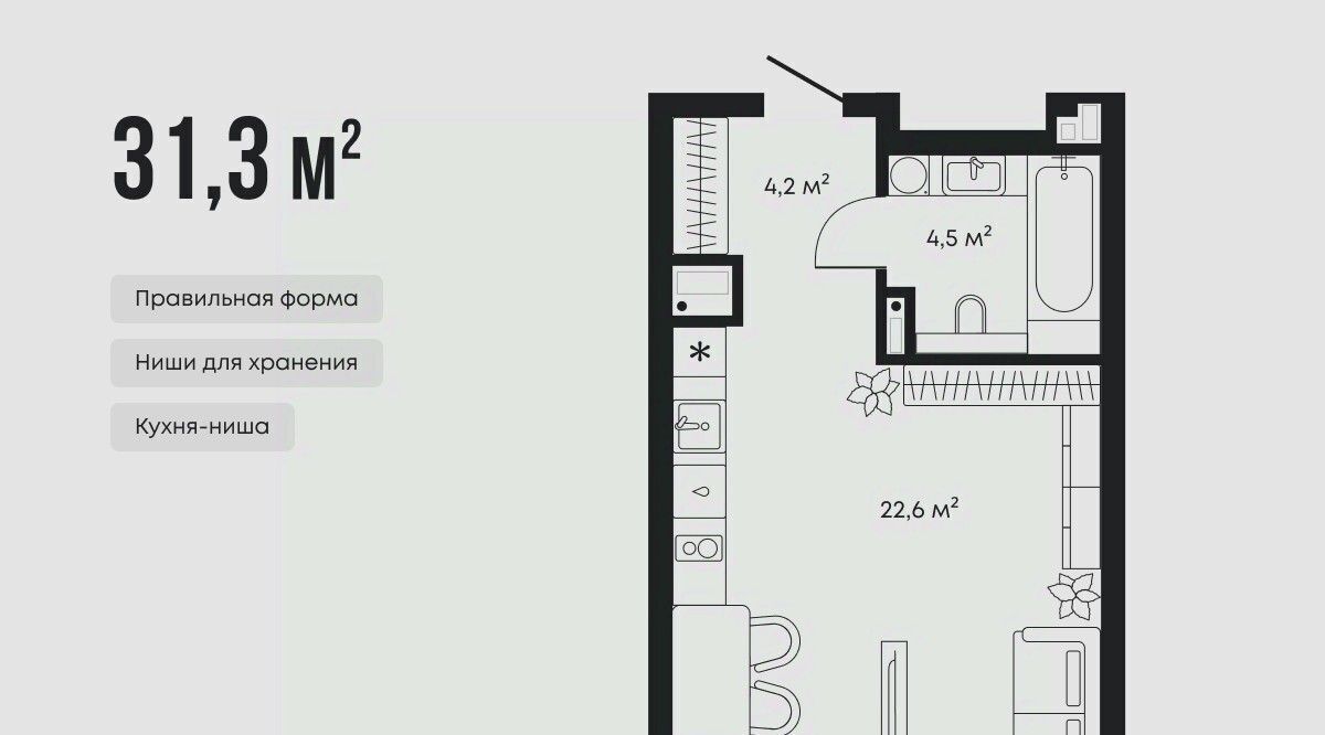 квартира г Тюмень р-н Центральный ЖК «Челюскинцев, 5» фото 1