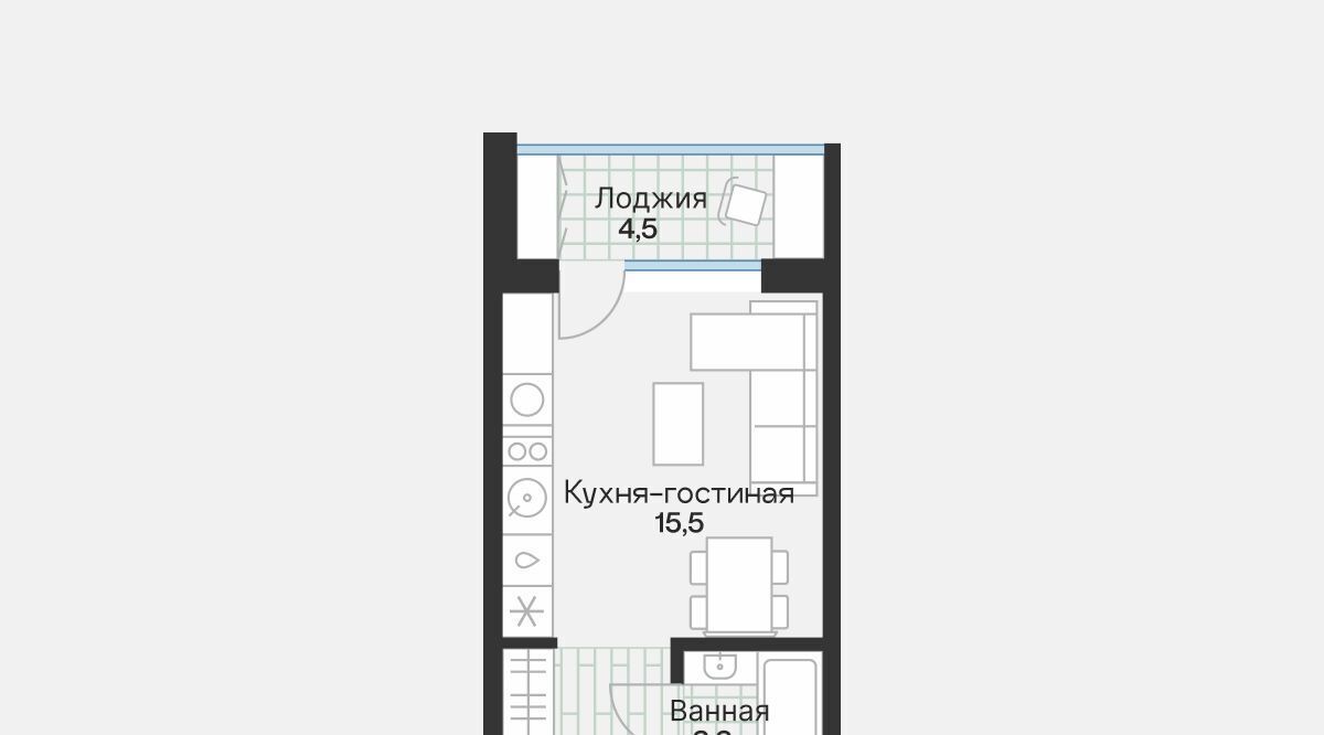 квартира г Тюмень р-н Калининский ул Игоря Комиссарова 19 фото 4