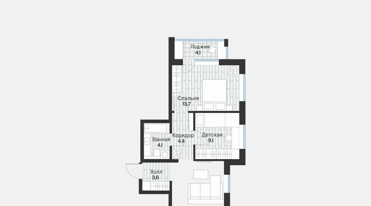 квартира г Тюмень р-н Калининский ул Игоря Комиссарова 25 фото 4