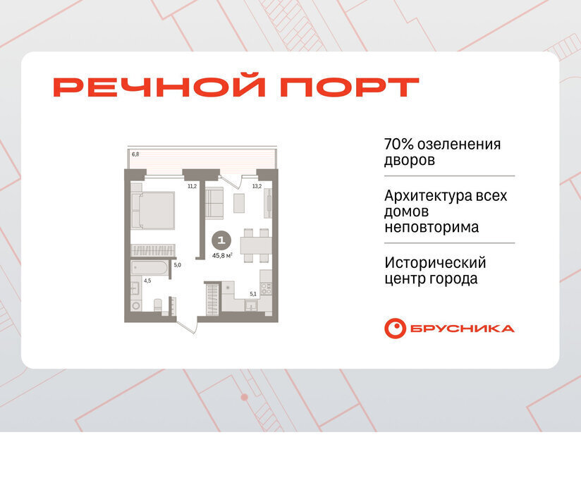 квартира г Тюмень жилой район «Речной порт» фото 1