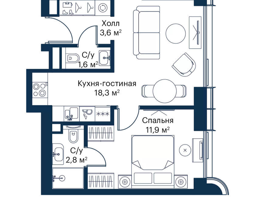 квартира г Щербинка квартал № 1 метро Трикотажная СЗАО Покровское-Стрешнево ЖК Сити Бэй Атлантик, к 1 фото 2