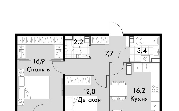 квартира г Обнинск пр-кт Ленина 211 фото 3