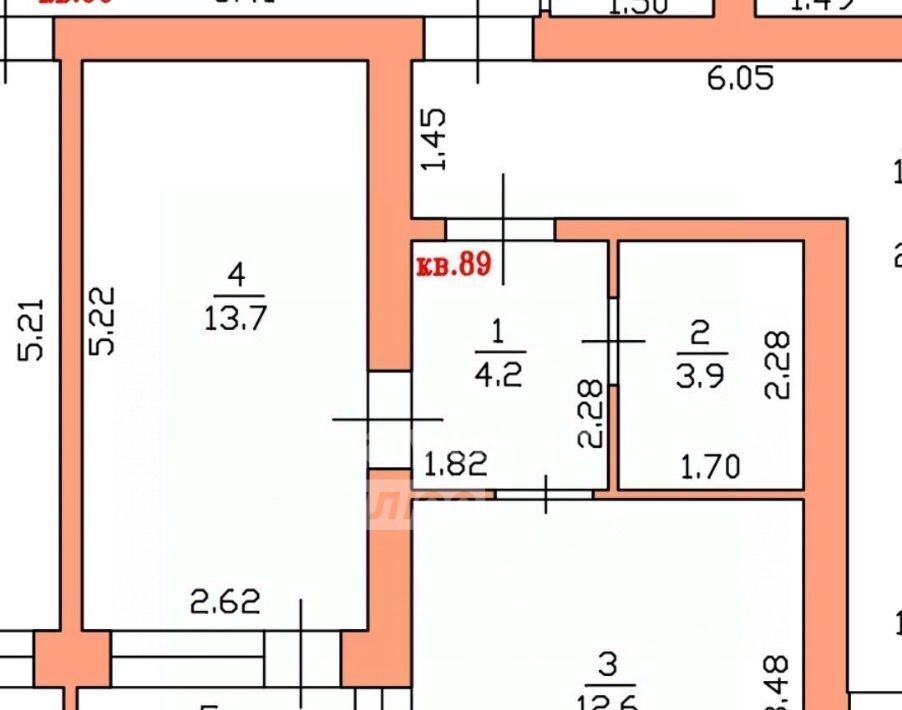квартира г Бор п Октябрьский 3 фото 11