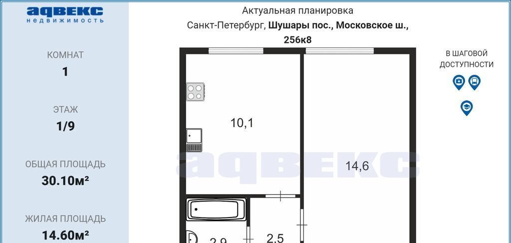 квартира г Санкт-Петербург п Шушары ш Московское 256к/8 Шушары фото 1