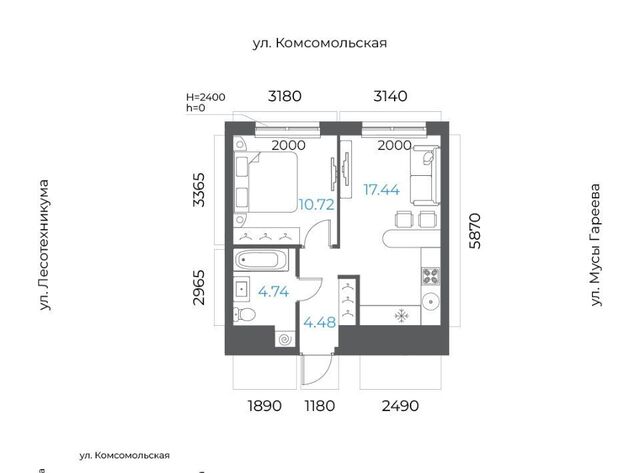 квартира р-н Октябрьский микрорайон Глумилино-2 8-е Небо жилой комплекс фото
