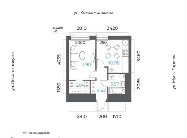 квартира р-н Октябрьский микрорайон Глумилино-2 8-е Небо жилой комплекс фото