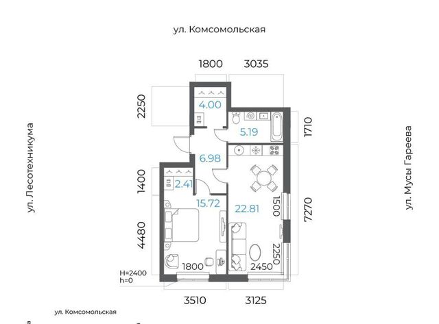 квартира р-н Октябрьский микрорайон Глумилино-2 8-е Небо жилой комплекс фото