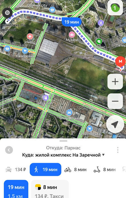 квартира г Санкт-Петербург п Парголово ул Заречная 13к/1 метро Парнас фото 23