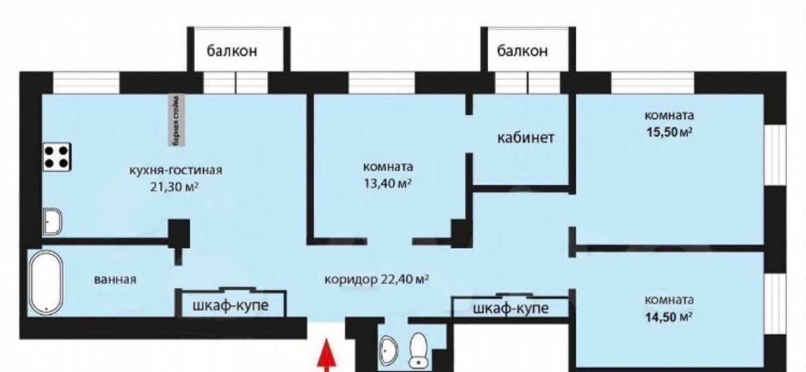 квартира г Екатеринбург Геологическая ул Розы Люксембург 40 фото 4