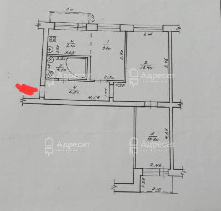 квартира г Волгоград р-н Кировский ул 64-й Армии 59 фото 16