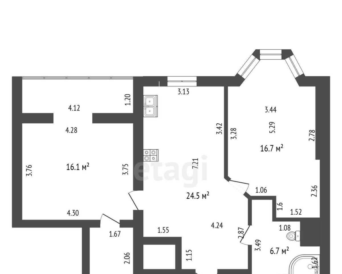 квартира г Тамбов ул Набережная 74/1 фото 46