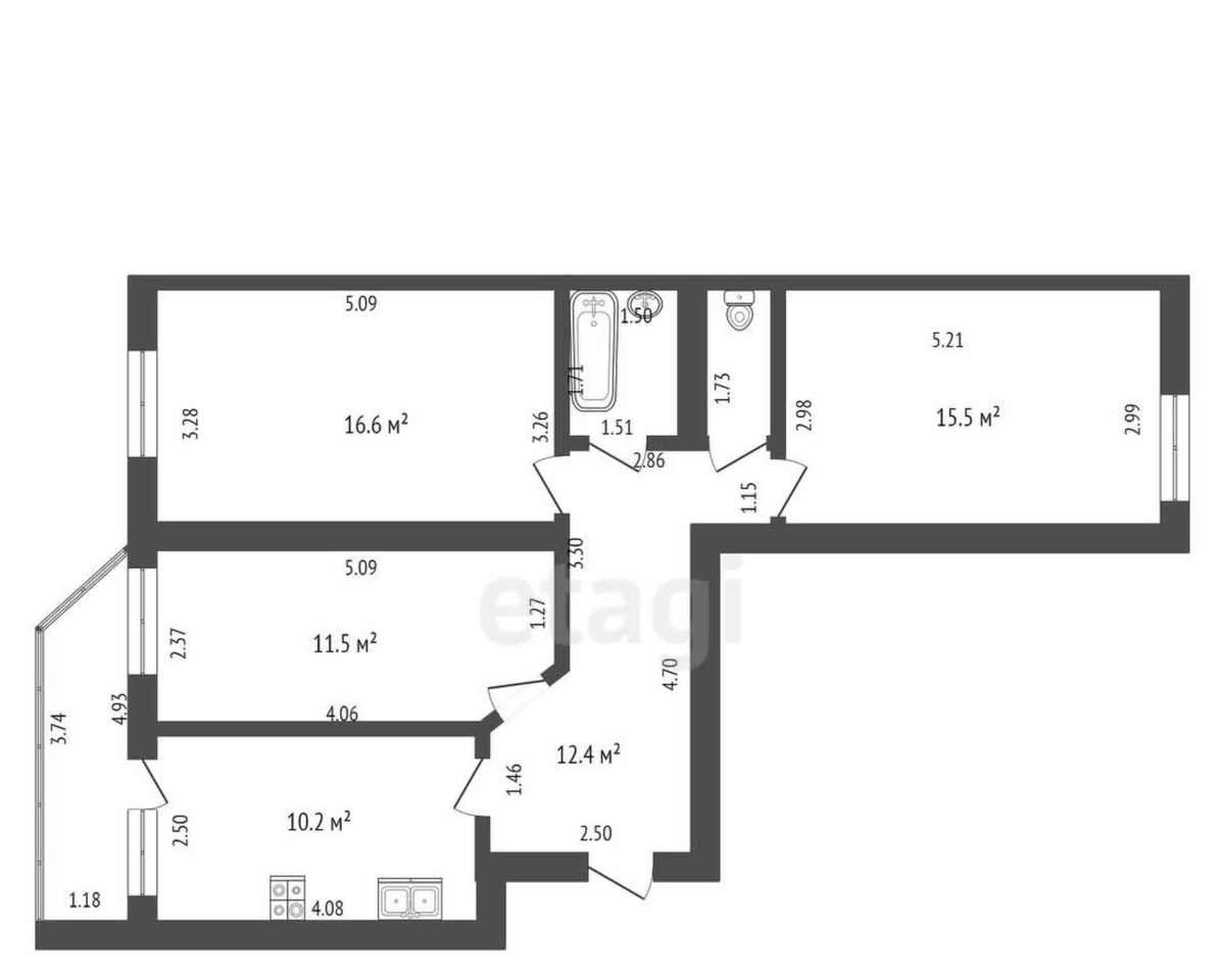 квартира г Тамбов ул Магистральная 41/3 фото 25