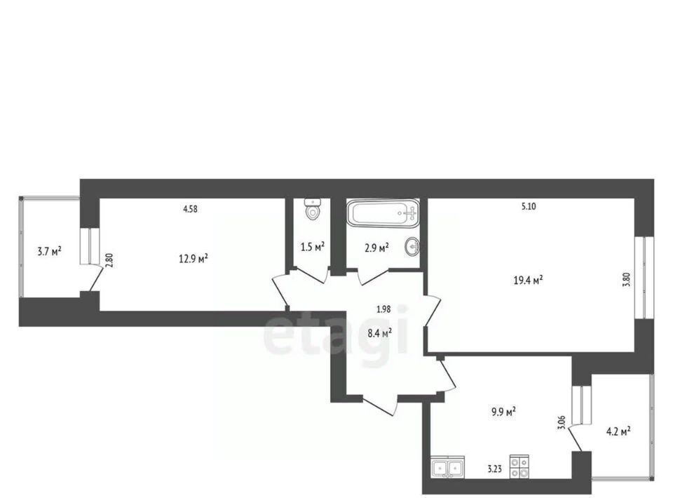 квартира г Ярославль р-н Фрунзенский ул Ньютона 32к/3 фото 2