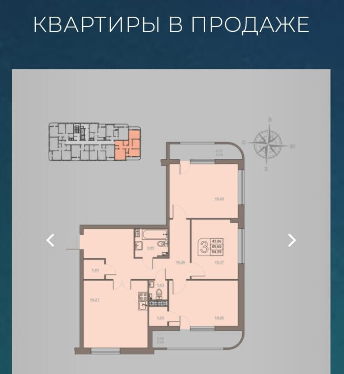 квартира г Воронеж б-р Победы 12б фото 2