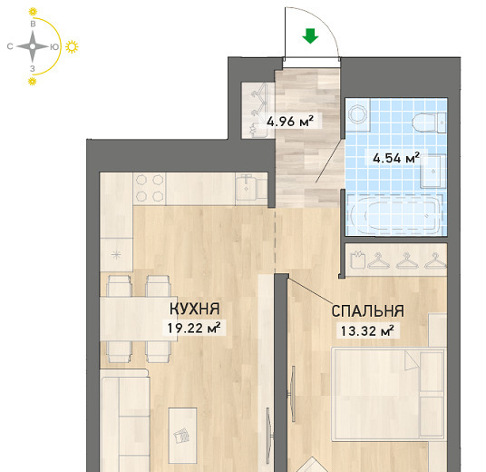 квартира г Екатеринбург п Широкая Речка ул Николая Кичигина 7/3 фото 1