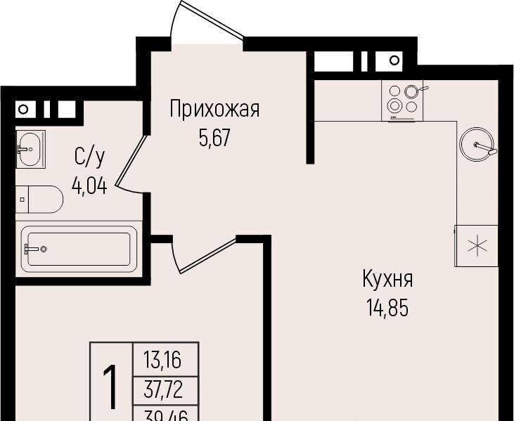 квартира г Краснодар р-н Прикубанский ул им. Михаила Барибана фото 1