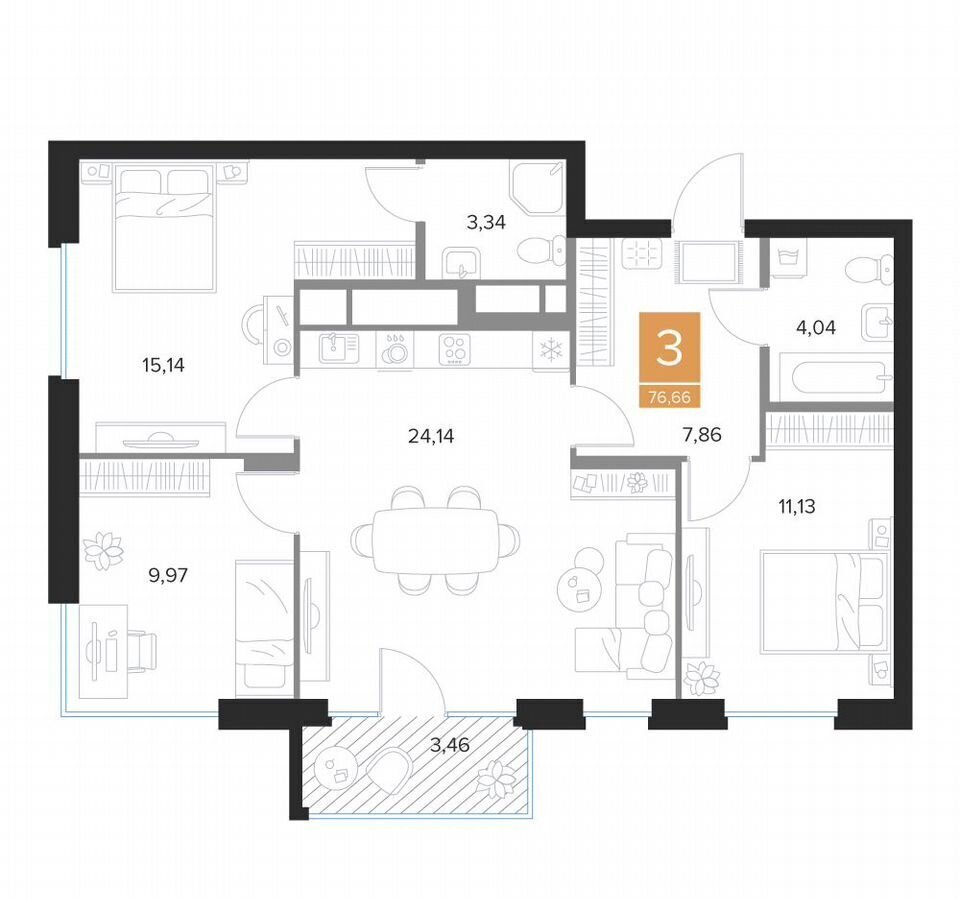квартира г Курск р-н Центральный ул Л.Толстого 15 фото 1