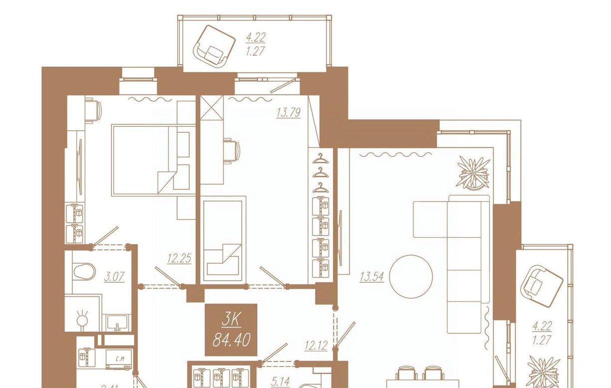 квартира г Красноярск р-н Советский ул 3-я Краснодарская 14а ЖК «АйвазовSKY» фото 1