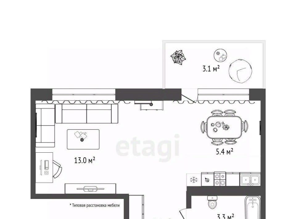 квартира г Тюмень р-н Центральный ул Газовиков 40 фото 3