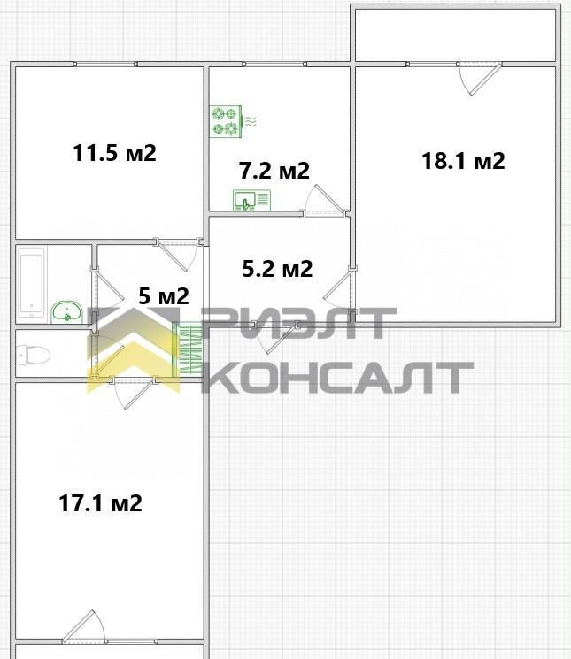 квартира г Омск рп Новостройка р-н Кировский Старый Кировск 8 фото 30