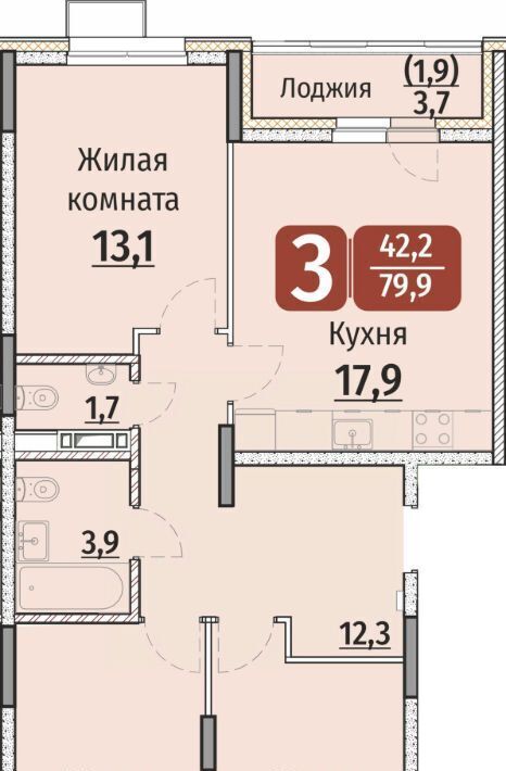 квартира г Чебоксары р-н Калининский ул Энергетиков поз 7 фото 1