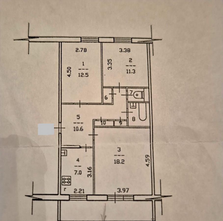 квартира г Череповец р-н Заягорбский ул Краснодонцев 92 фото 25