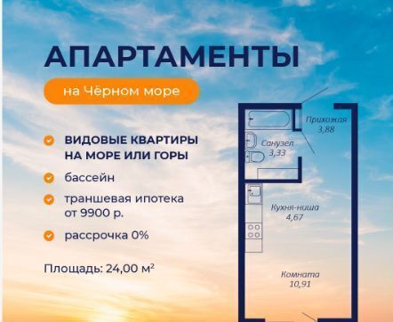 квартира г Судак ул Айвазовского 8 Комплекс апартаментов «Бирюзовый квартал» фото 2