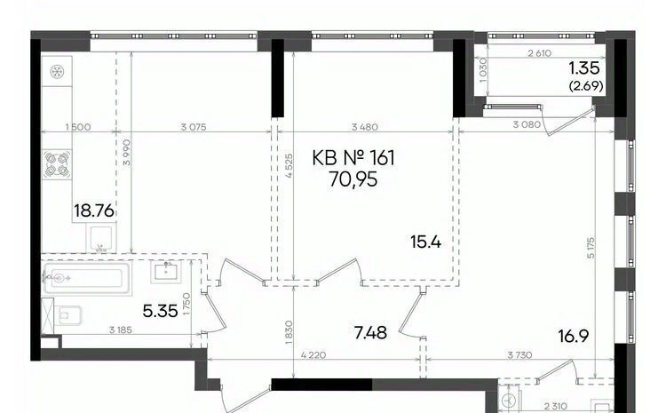 квартира г Казань метро Горки р-н Советский ул Аделя Кутуя 181ж ЖК Адали фото 1