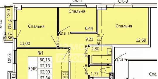 квартира г Курск р-н Железнодорожный ул Театральная 18 фото 2