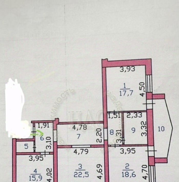 квартира г Курск р-н Центральный ул Радищева 79а фото 28