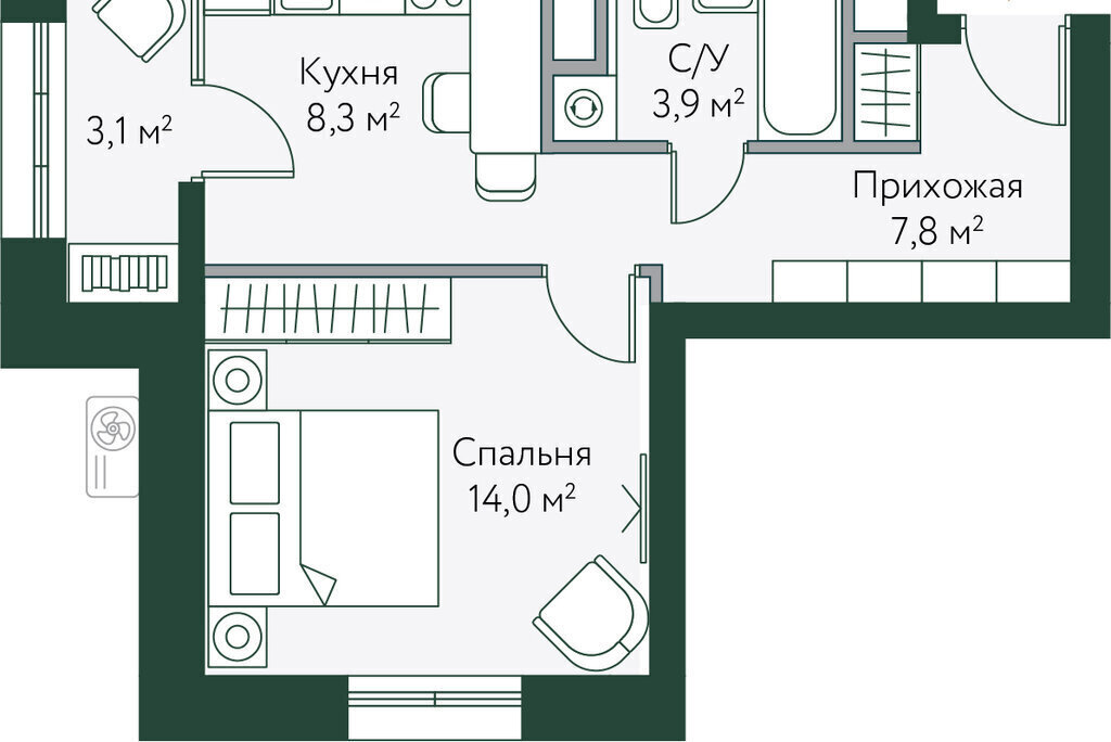 квартира г Волгоград р-н Советский ул Новосибирская 74 фото 1