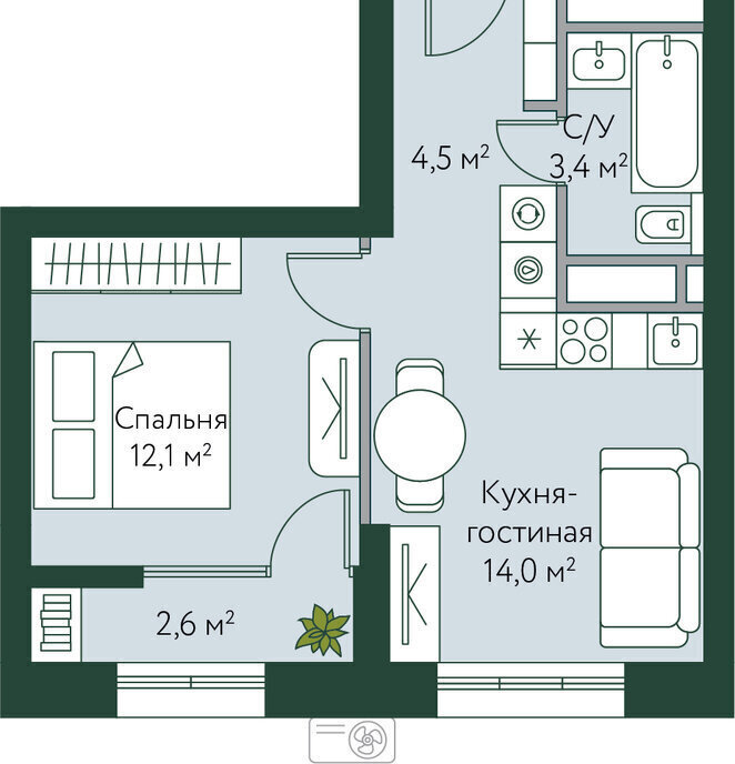 квартира г Волгоград р-н Советский 221-й микрорайон ЖК «Сиберия парк» фото 1