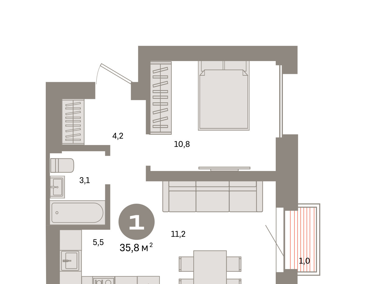 квартира г Подольск мкр Климовск 15-й квартал м-н, 3 фото 1