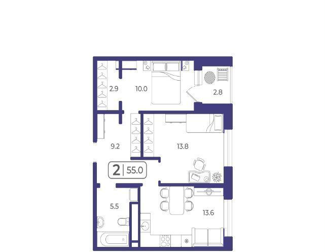 квартира г Тюмень р-н Ленинский ул Дамбовская 29 ЖК QUATTRO корп. 2 фото 2