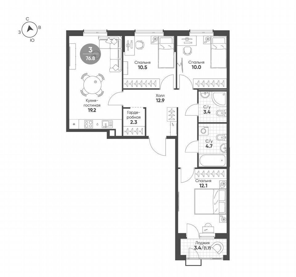 квартира г Омск р-н Кировский ул Волгоградская корп. 1-5 фото 2