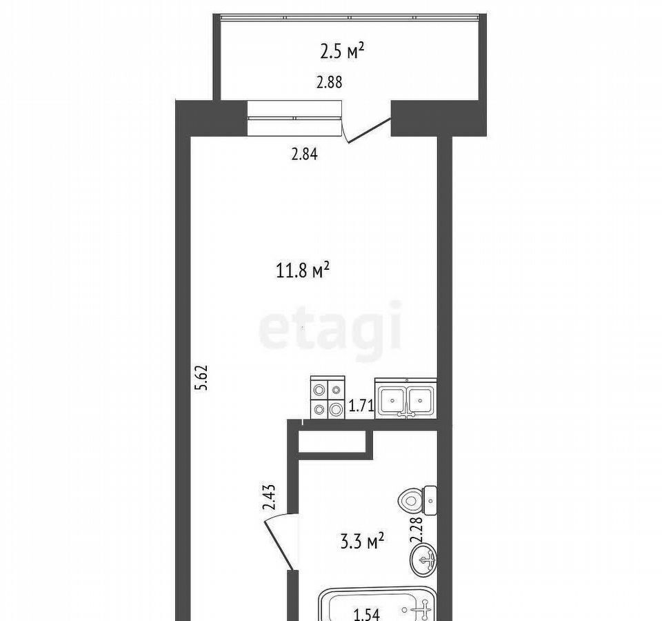 квартира г Тюмень р-н Калининский ул Новоселов 107к/2 фото 29