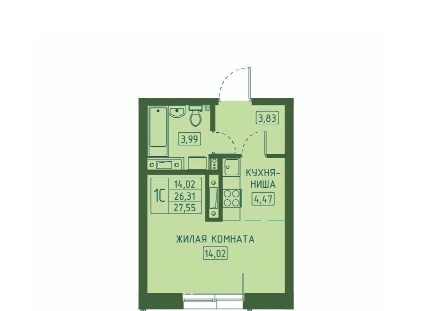 квартира г Красноярск р-н Октябрьский пр-кт Свободный фото 1