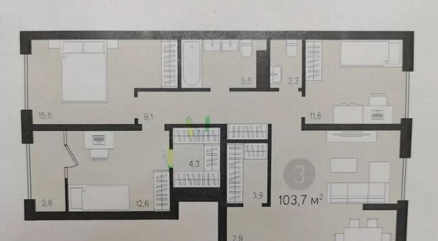 квартира ул Игоря Киртбая 24 35-й фото