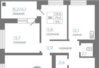 квартира г Красноярск р-н Советский ул Авиаторов 7/2 фото 1