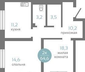 квартира г Красноярск р-н Советский ул Авиаторов 7/2 фото 1