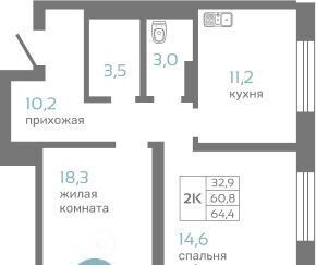 квартира г Красноярск р-н Советский ул Авиаторов 7/2 ЖК МАЭСТРО фото 1
