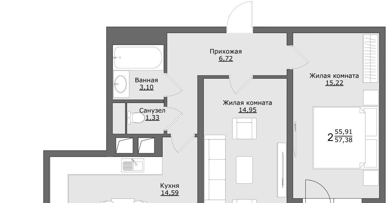 квартира городской округ Сергиево-Посадский г Хотьково Клевер жилой комплекс фото 1
